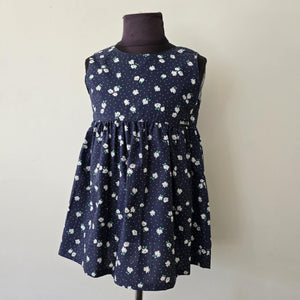 Zip Dress - Navy and White Daisy